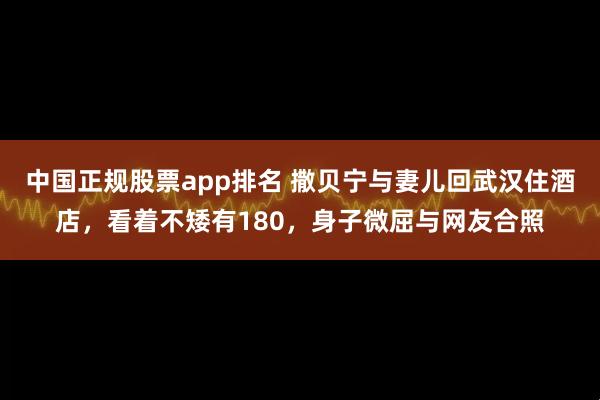 中国正规股票app排名 撒贝宁与妻儿回武汉住酒店，看着不矮有180，身子微屈与网友合照